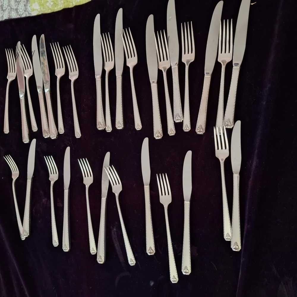 Prestige Silver Plate Vintage Prestine Forks and Knife  Set Lot 2